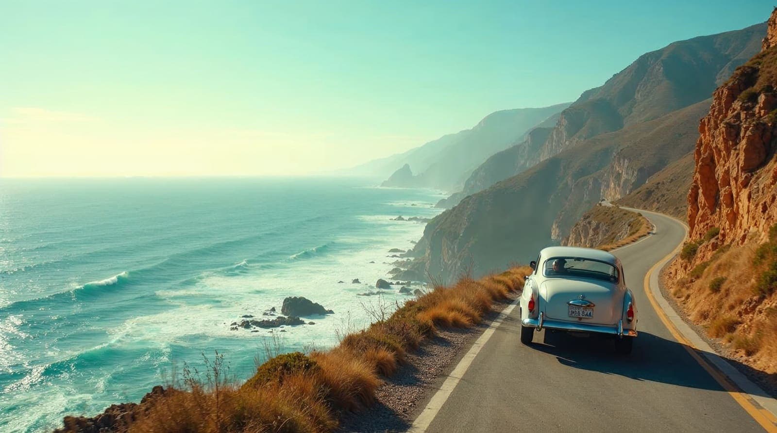 Coastal road in daylight