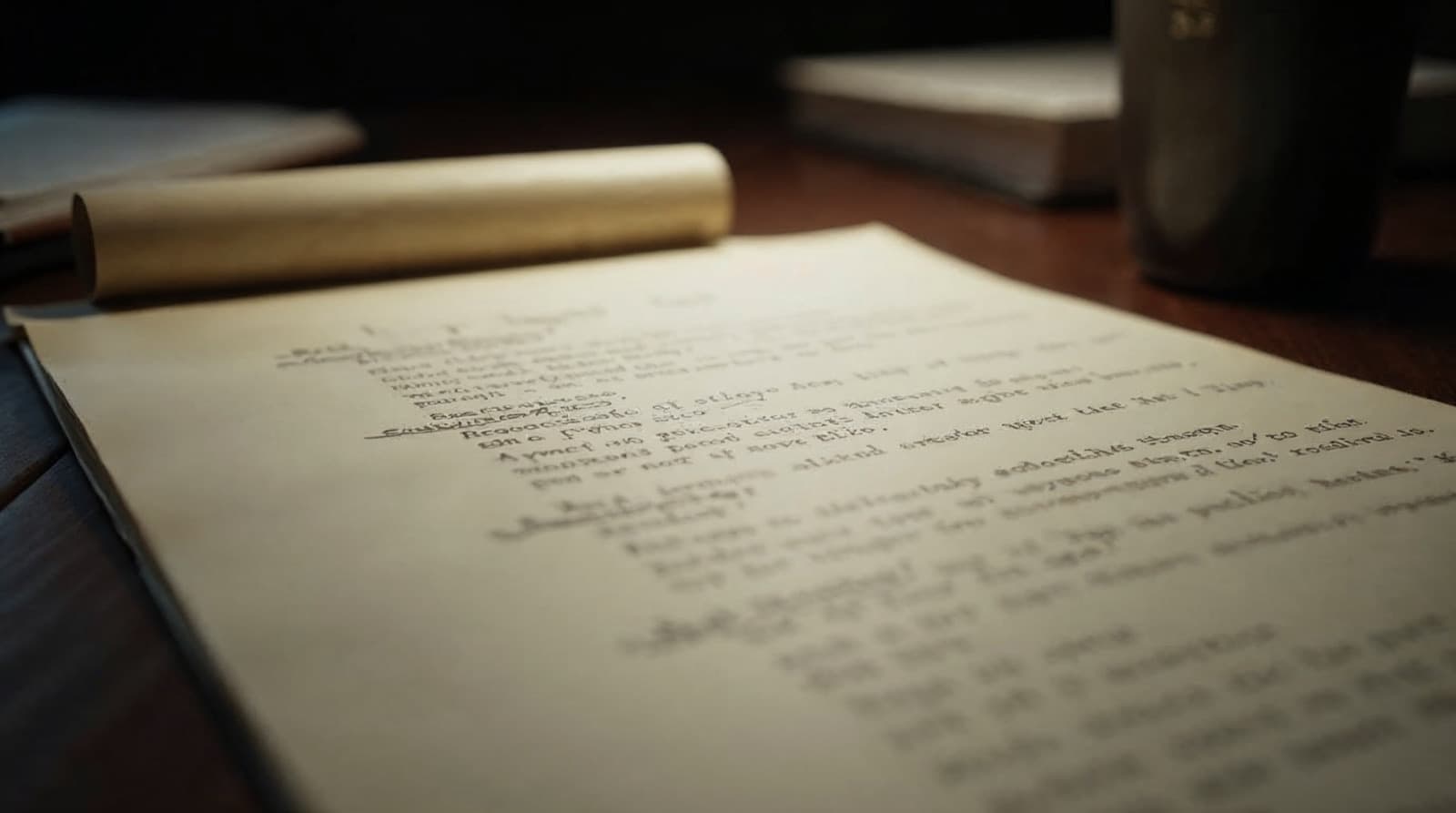 A script page on a desk
